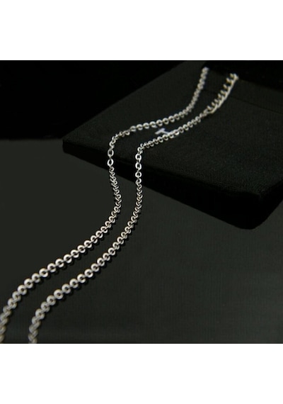Chavin 55 Cm. 2 Mm. Bayan Erkek Çelik Kolye Zinciri Dr99 Beyaz