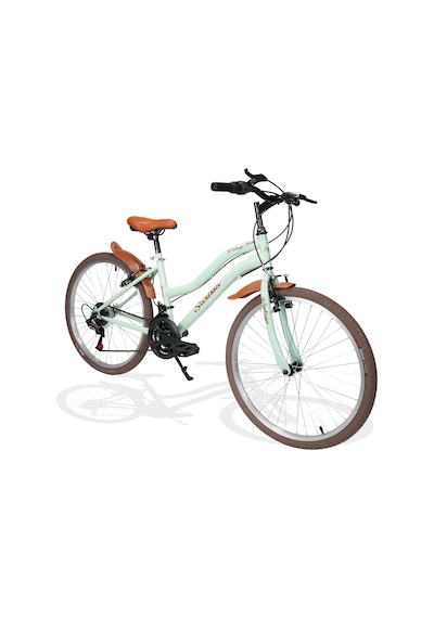 Sarissa Vintage 24" Jant 21 Vites Çelik Kadro V Fren Unisex Şehir Bisikleti Yeşil Kahverengi Lastik Yeşil
