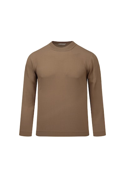 Hatemoğlu Kahverengi Regular Fit Yarım Balıkçı Yaka Rayon Kazak 2977654 Kahverengi