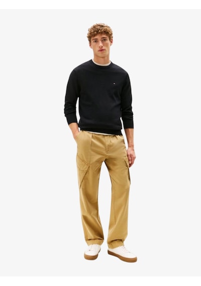 Tommy Hilfiger Pıma Org Ctn Cashmere Crew Neck Erkek Siyah Kazak - Mw0mw28046