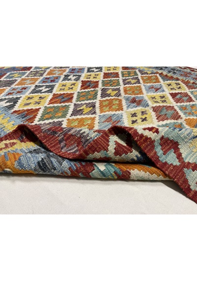 El Dokuma Afgan Kilim 100% Yün Kök Boya Elsanat Eserı İle Harıka Model Desenlı Çok Renkli