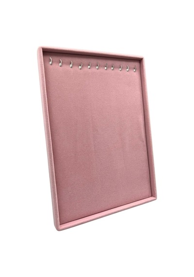 Yerli Üretim Süet Kumaş Pembe Renk 34/24 Cm Ayaklı Kolye Sergileme Standı Çok Renkli