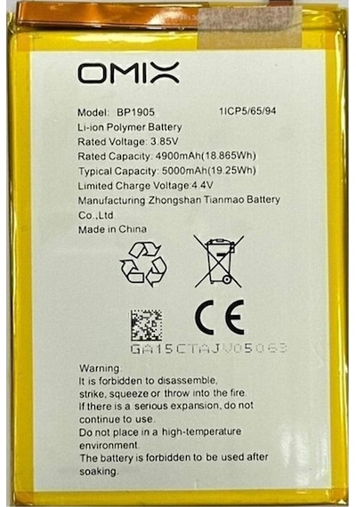 Omix X600 Pil Batarya 5000 Mah