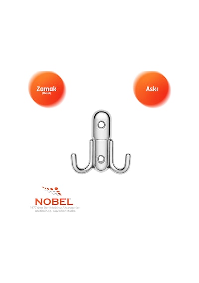 Roket Askı, Metal Vestiyer Askısı, 37 Gr, Dolap Ve Duvar Askılığı, Krom Vidalı