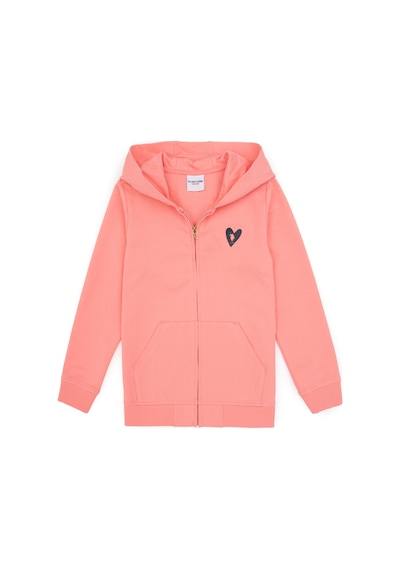U.S. Polo Assn. Kız Çocuk Neon Pembe Kapüşonlu Fermuarlı Sweatshirt 50316873-VR105