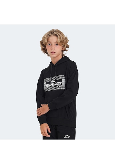 Slazenger LAYO Çocuk Kapüşonlu Siyah Sweatshirt