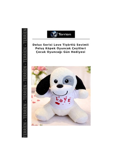 Delux Serisi Love Tişörtlü Sevimli Peluş Köpek Oyuncak Çeşitleri Çocuk Oyuncağı Gün Hediyesi Çok Renkli