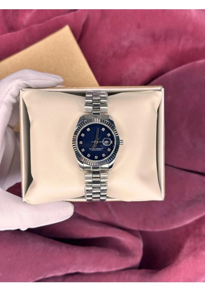 Lacivert Datejustkadın Kol Saati Gümüş