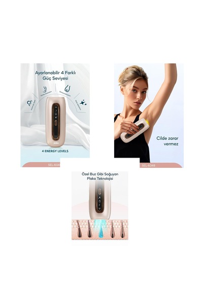 Ipl 3in1 Buz Lazer Epilatör - Epilasyon Cihazı 9 Kademe - Lcd Ekran Tüm Vücut Uygun Sel-6048 2