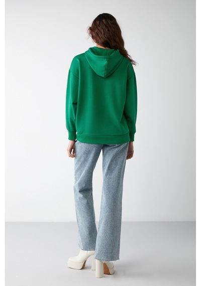 ETHIQUET IDA Basic Oversize Yeşil Sweatshirt