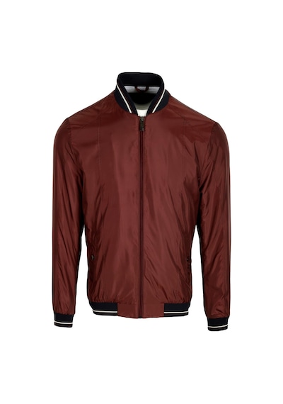 Ncs Jeans Erkek Bordo Ribanalı Slim Fit Bomber Ceket Baharlık Ve Mevsimlik Jeans 4986-Bordo