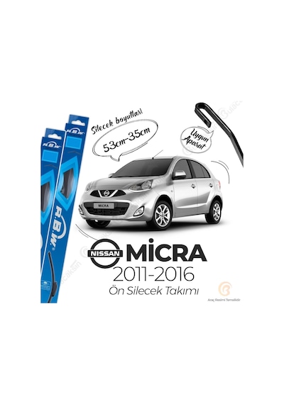 RBW Nissan Micra 2011 - 2016 Ön Muz Silecek Takım