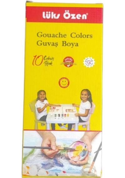 Guaj Boya 10 Renk 15 ml Şişede 1 Paket Guvaş Boya Seti 10 Lu Çok Renkli