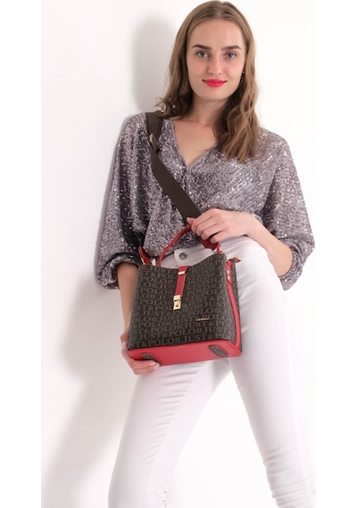 Just Polo Kadın Ters Kilit Çıtçıt Kapama Arkası Cepli El Çantası 2055mh Siyah 57249181