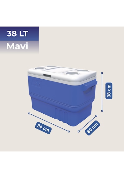 38 Lt Buzluk Termos 1031 Cooler Box -9 Mavi