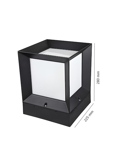 Zerpa Dekoratif Küp Set Üstü Bahçe Aydınlatma Armatürü - Siyah - Pc Gövde - Ip54 - Zrf-13350
