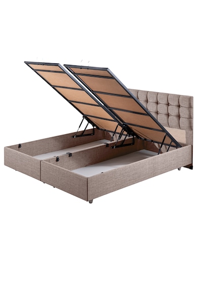 Venedik Çift Kişilik Baza Başlık Letto Yatak Seti - Açık Kahve 140 x 190