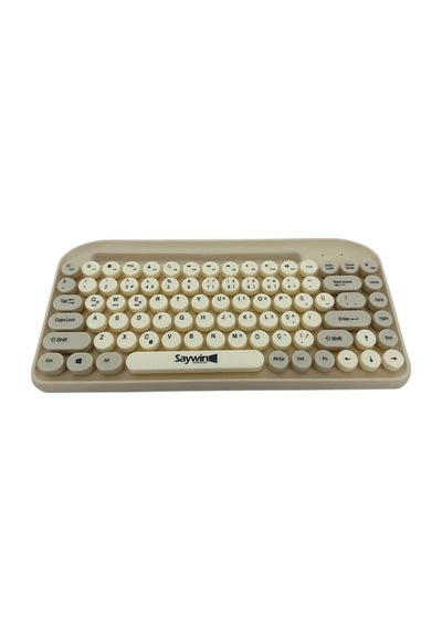 Saywin Bluetooth Klavye Renkli Retro Kablosuz Klavye Daktilo Görünümlü Tuş Tasarımı Şık Ve Kullanışlı Telefon Koyma Gözü Pilli Türkçe Q Klavye Sw-05 Krem Sku: Zeusb0cttp475z