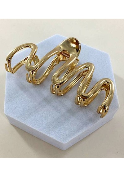 Altın Renk Metal Dalga Model 10 Cm Lüks Mandal Tokası Altın