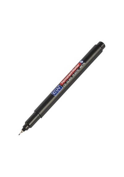 Kraf Permanent Marker Cd/dvd Kalemi 290s, Siyah, İnce Uç, Cam, Plastik Ve Metal Yüzeylerde Kullanım, 12'li Paket