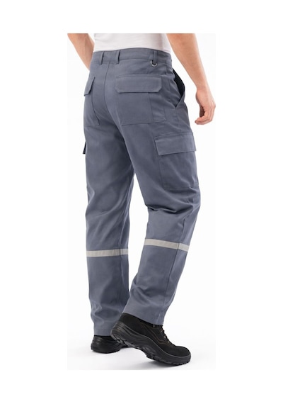 Reflektörlü Gabardin Yazlık İş Pantolonu Gri