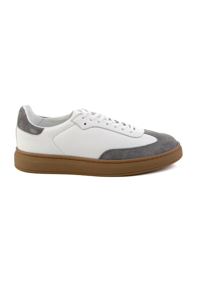 Gri Hakiki Deri Erkek Sneaker E01442421502 Gri