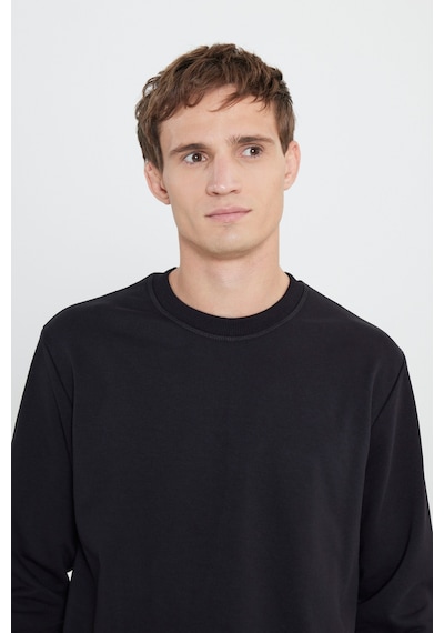 AC&Co / Altınyıldız Classics Standart Fit Normal Kesim Bisiklet Yaka Erkek Sweatshirt Siyah