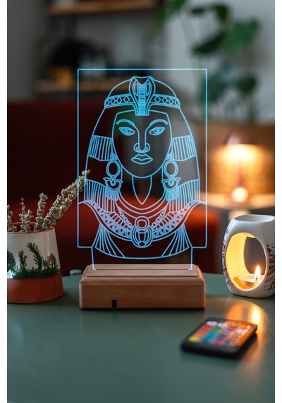Özel Tasarım Mısırlı Kadın 3D Led Lamba