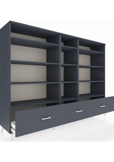 Hyperion Dolap 12 Raflı 3 Çekmeceli 220x44x163 Antrasit-antrasit Antrasit-antrasit Hyperion Dolap 12 Raflı 3 Çekmeceli 220x44x163 Antrasit-antrasit Antrasit-antrasit