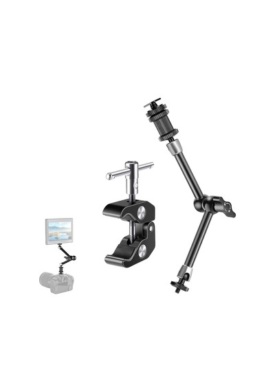 Premium Profesyonel Magic Arm Dslr Kamera Tutucu Süper Kelepçeli Mengene Stand, 1/4 3/8 Dişli Flaş Pabuçlu Esnek Ma