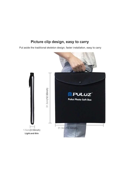 Puluz Led Işıklı Ürün Çekim Çadırı - 5 Farklı Arka Plan - 3 Boyut 40x40 Cm