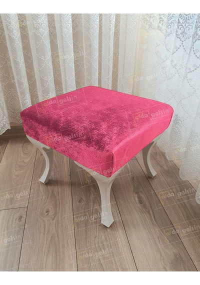 Ayak Ucu Kapı Önü Antre Düz Bench Puf Beyaz Ayak Pembe