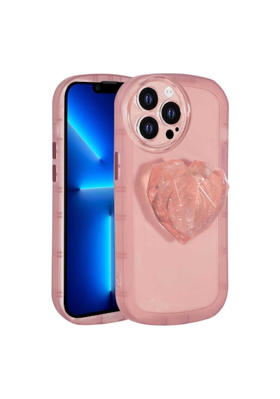 Apple Uyumlu iPhone 13 Pro Max Uyumlu Kamera Korumalı Pop Soketli Renkli Zore Ofro Kılıf-pembe Pembe -