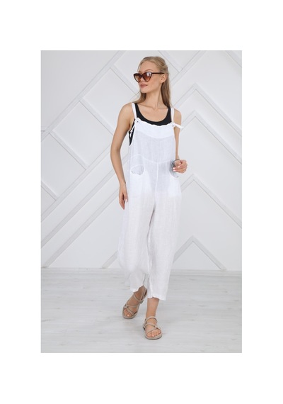 Beyaz Keten Tulum 001