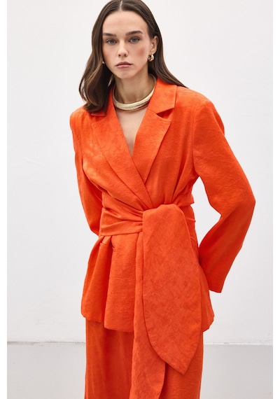 Sateen Freya Ceket - Oranj-137139 Oranj