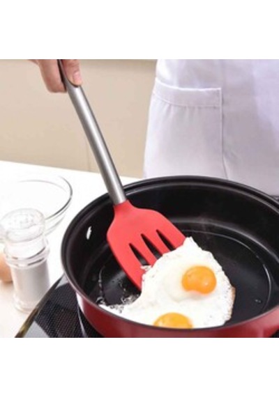 Epinox Profesyonel Çelik Saplı Silikon Spatula Kırmızı Ss-35k