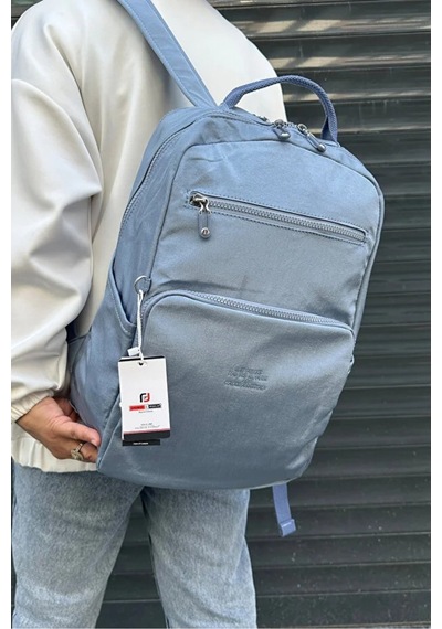 Just Polo Kadın İthal Klinkır Kumaş Şık Ve Lüks Sırt Çantası Shopper Mavi