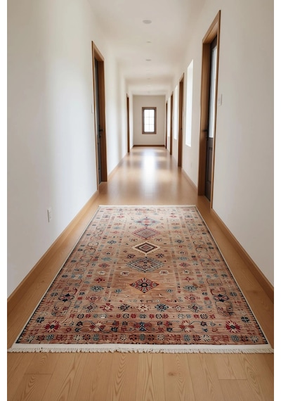 Blghome Dokuma Tabanlı Dijital Baskı Halı Blg3805 Pudra