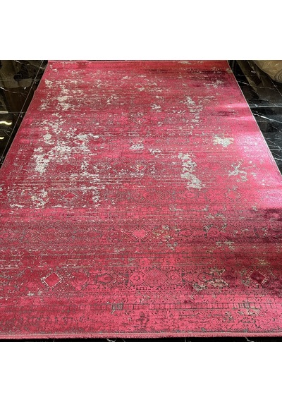 Elexus Halı Diamond 3827 Koyu Gri Kırmızı Salon Halısı