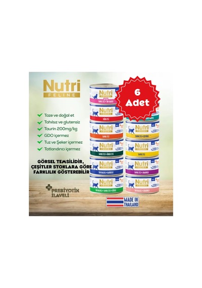 Nutri Feline Karışık Set Kedi Konservesi 70gr 6 Adet