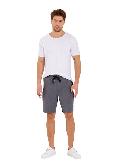 Adams Erkek Reflektör Logo Regular Fit Cepli Spor Şort Gri