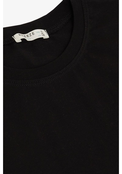 Breeze Erkek Çocuk Tişört Basic 4-8 Yaş, Siyah Siyah