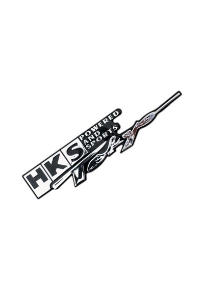 Oto Arma Metal HKS Tokyo Yazılı Dekor Arması Araba Dekorasyon Aksesuarı Krom Sticker Çıkartma 14cm GLZ00601010
