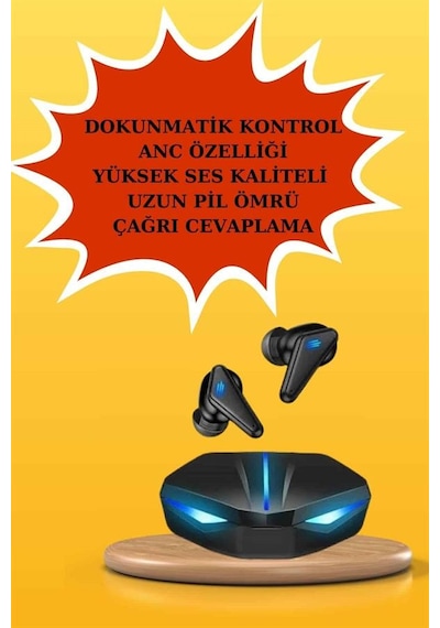 Kadınlar İçin Dokunmatik Ekran Akıllı Saat Ve Gamer Kablosuz Bluetooth Kulaklık Anc Özelliği - 5000