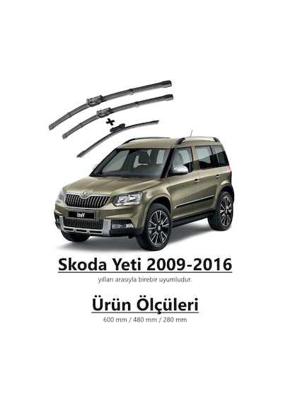 Inwells Skoda Yeti Ön ve Arka Muz Silecek Takımı 2009 - 2016