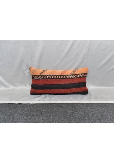 Zehra Abla Halı Yeni El Dokuma Dekoratif Lumbar Kilim Kırlent Yastık Kılıfı 6190