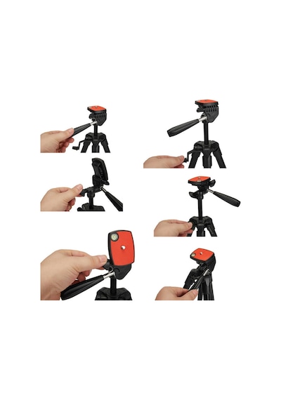 Jmary KP-2205 Tripod 134 cm Uzunluk 3 Kademeli Oynar Başlık Profesyonel - ZORE-262641 Siyah