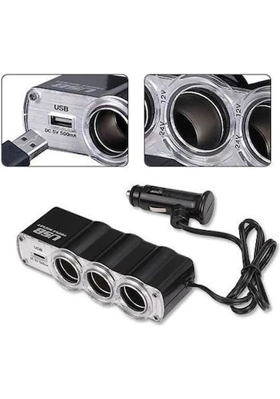 Araba Araç Oto Çakmak  Çoklayıcı Çoğaltıcı Soketi Usb Çakmaklık