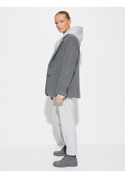 Koton Crop Paça Basic Pantolon Beli Lastikli Cepli Gri Melanj 4wal40020ık Gri Melanj