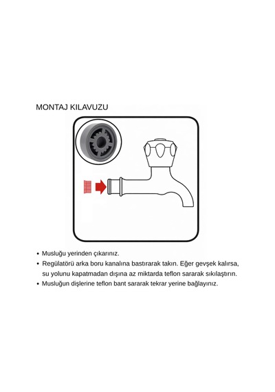Tekli Bahçe Musluğu Gömme Debi Regülatörü 10l/dk R1/2 Uyumlu Bahçede %55 E Varan Su Tasarrufu